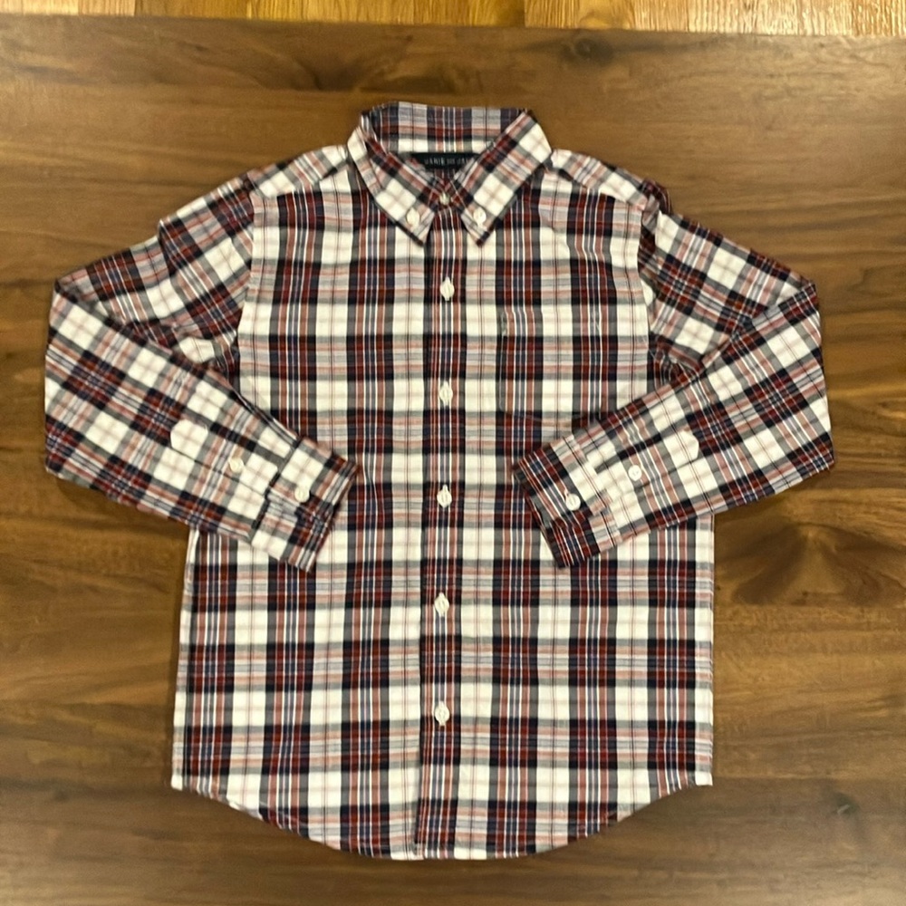 Janie and Jack TARTAN POPLIN SHIRT - Picture 3 of 9